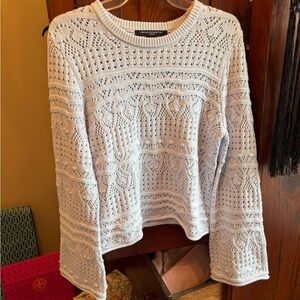 French Connection Pale Blue Knit Flare Cuff Sweater